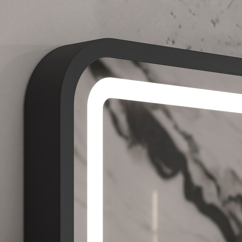 Зеркало с подсветкой EQUIL STOUNE 500х900 мм, черный (zkSTOUNE50-15)