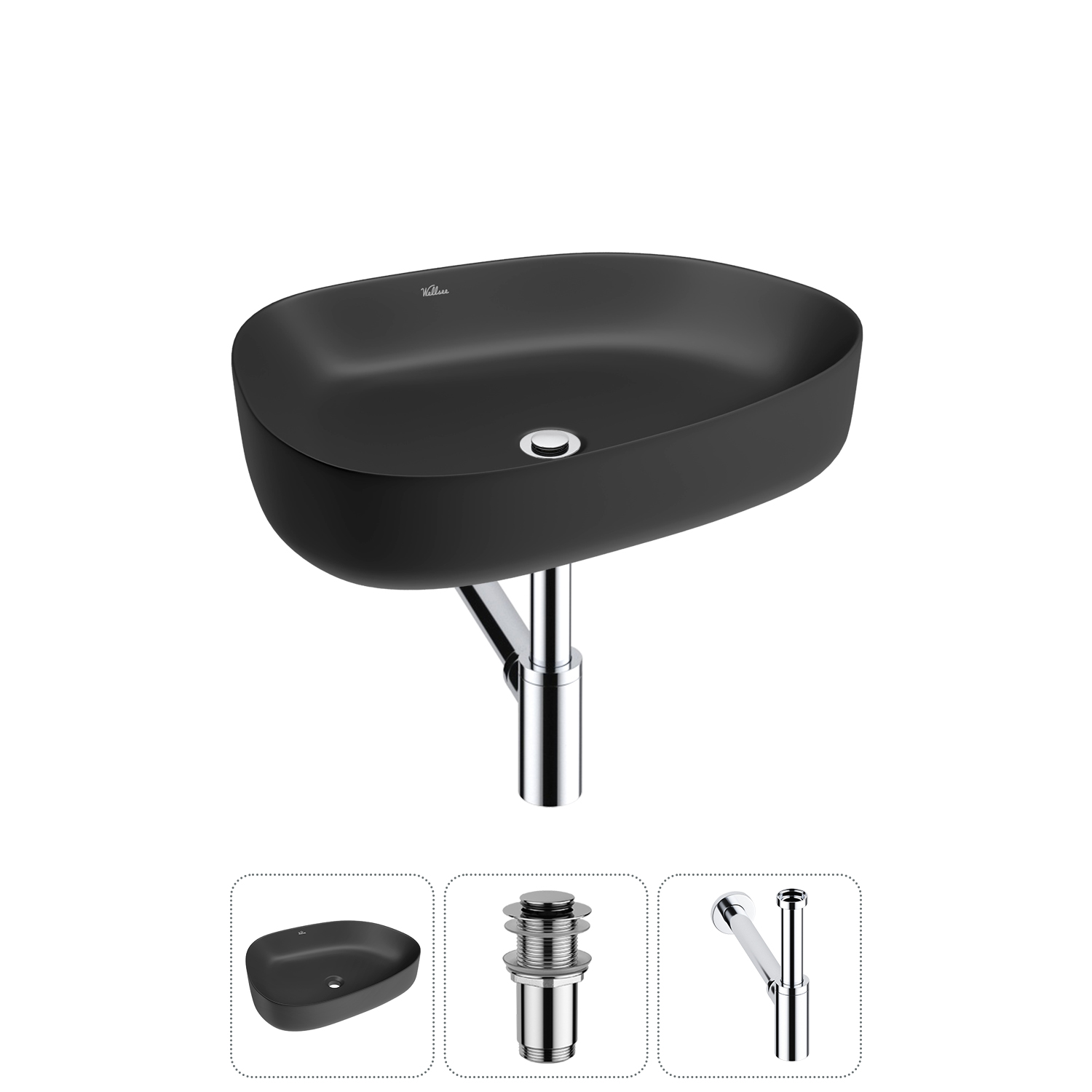 Накладная раковина для ванной комнаты Wellsee Belle Spa 3.0 20212736R в наборе 3 в 1: раковина матов