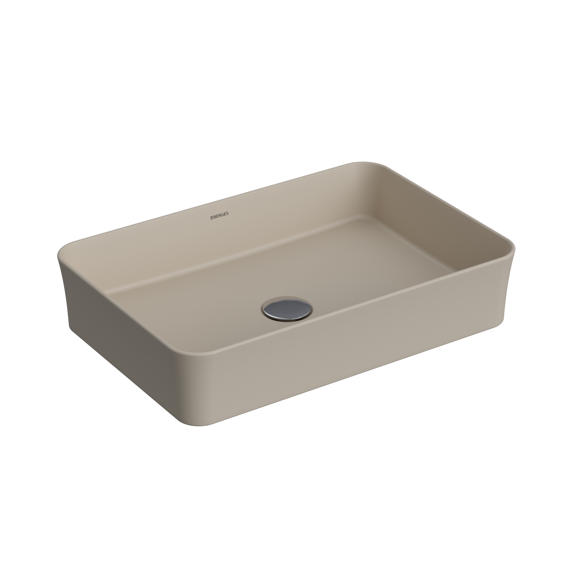 Раковина Ego SL накладная, 55x38 см, без отверстия под смеситель, жасмин матовый, BERGES