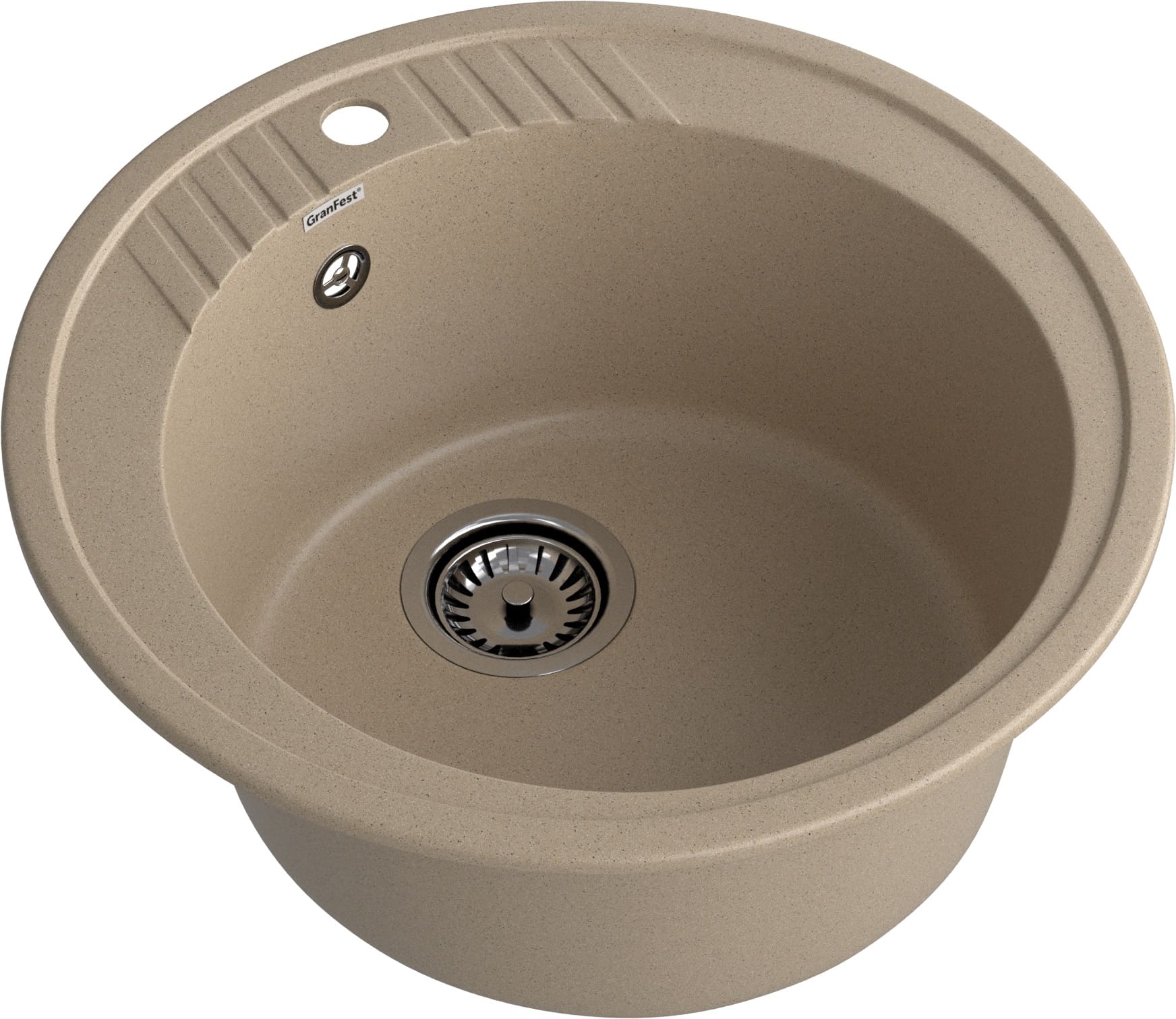 GRANFEST Мойка композит RONDO GF-R--520   D=520 мм   песок  арт.GF- GRANFEST Мойка композит RONDO GF-R--520   D=520 мм   песок  арт.GF-