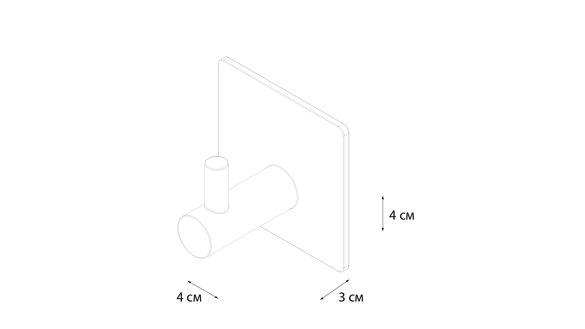 Крючок одинарный - 2 штуки, черный FIXSEN (FX-560A)