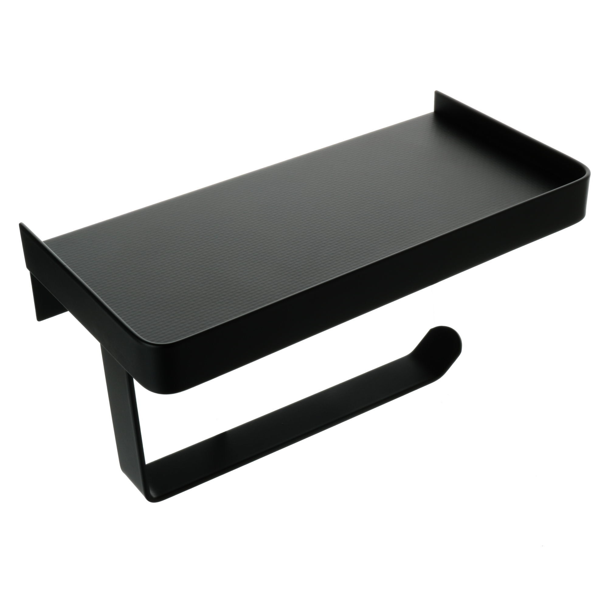 Бумагодержатель с полкой для телефона черный FIXSEN HOTEL (FX-31011B)