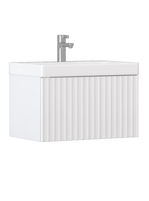Тумба под раковину VELVEX Compo 600-0-1 (9696) навесная белый глянец
