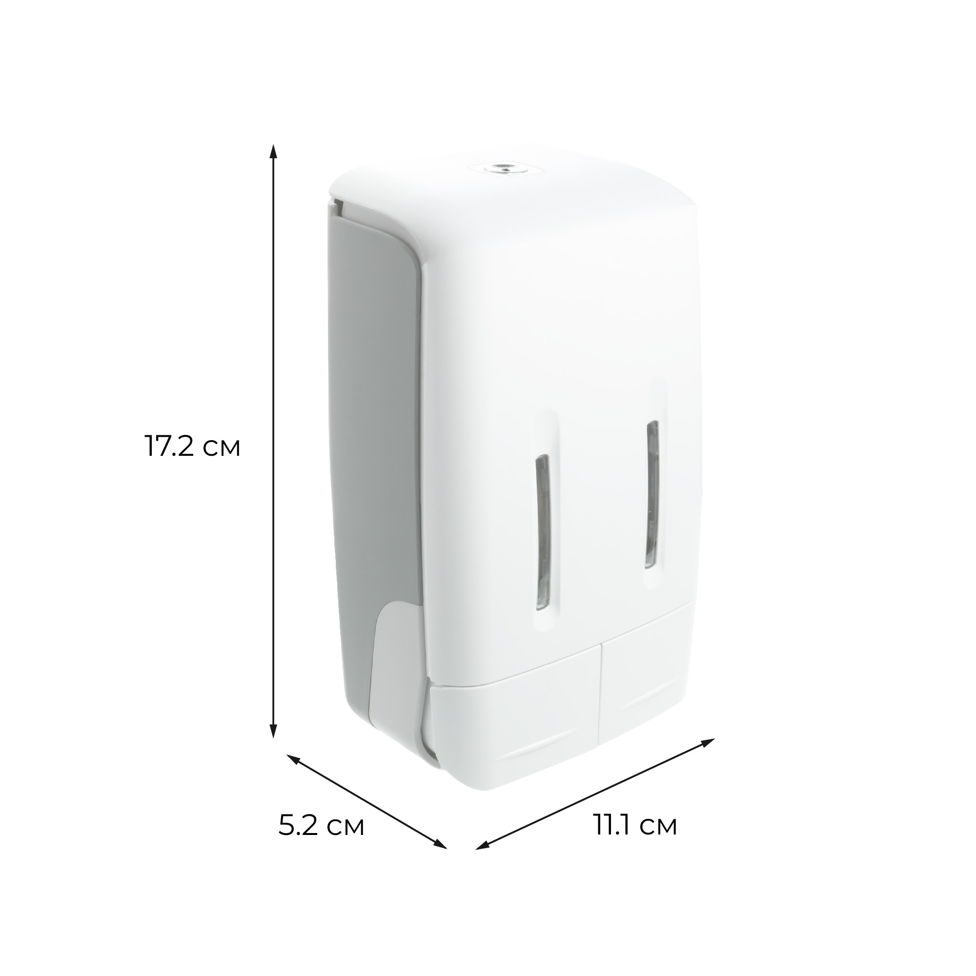 Дозатор для жидкого мыла настенный двойной FIXSEN HOTEL 400+400мл пластик белый (FX-31012J-2)
