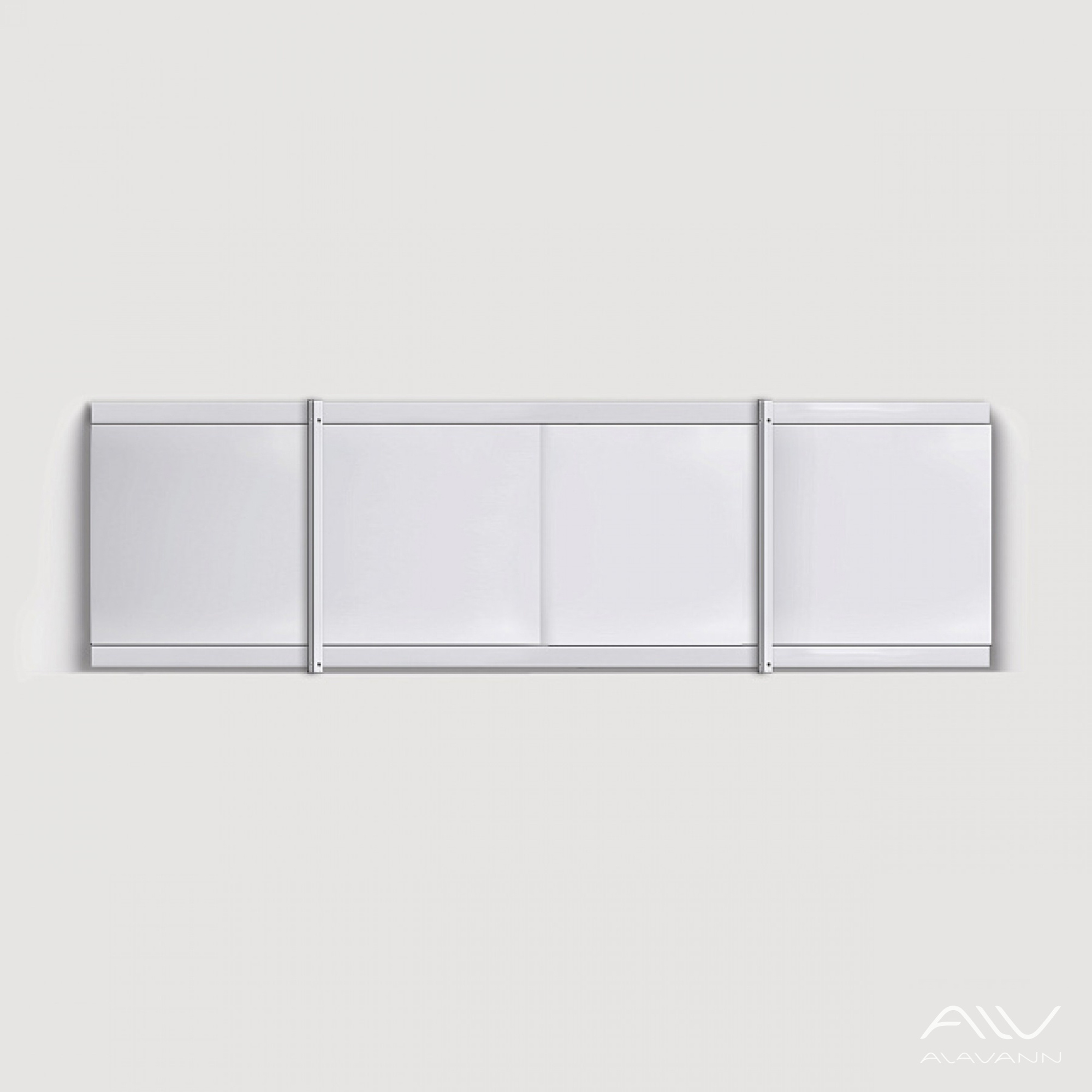 КЛАССИК Экран для ванны 170 см, полистирол,(черно-белый мрамор-004), ALAVANN