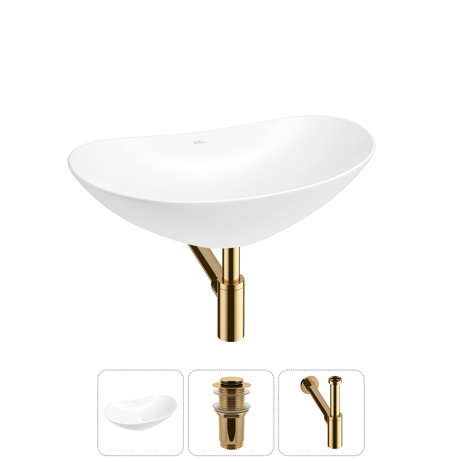 Накладная раковина для ванной комнаты Wellsee Carefree Dove 20212271R в наборе 3 в 1: раковина белый