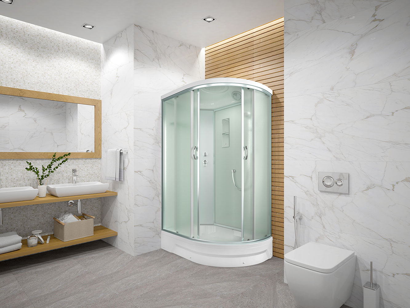 Душевая кабина ERLIT 35 серия ER351226R-C3-RUS матовое стекло