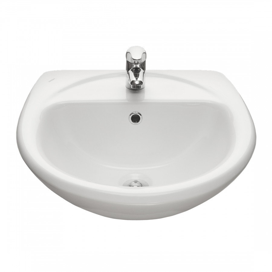 Умывальник "Соната" 54 см. с отв., с переливом (хром. кольцо) 1 сорт SANTERI Умывальник "Соната" 54 см. с отв., с переливом (хром. кольцо) 1 сорт SANTERI