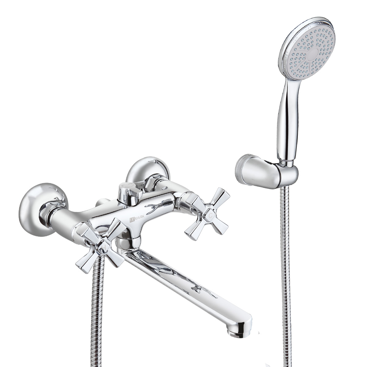 Benefit Смеситель для ванны, плоск.пов.излив 200мм лейка, р/ДВ, хром, LM, LM2513C