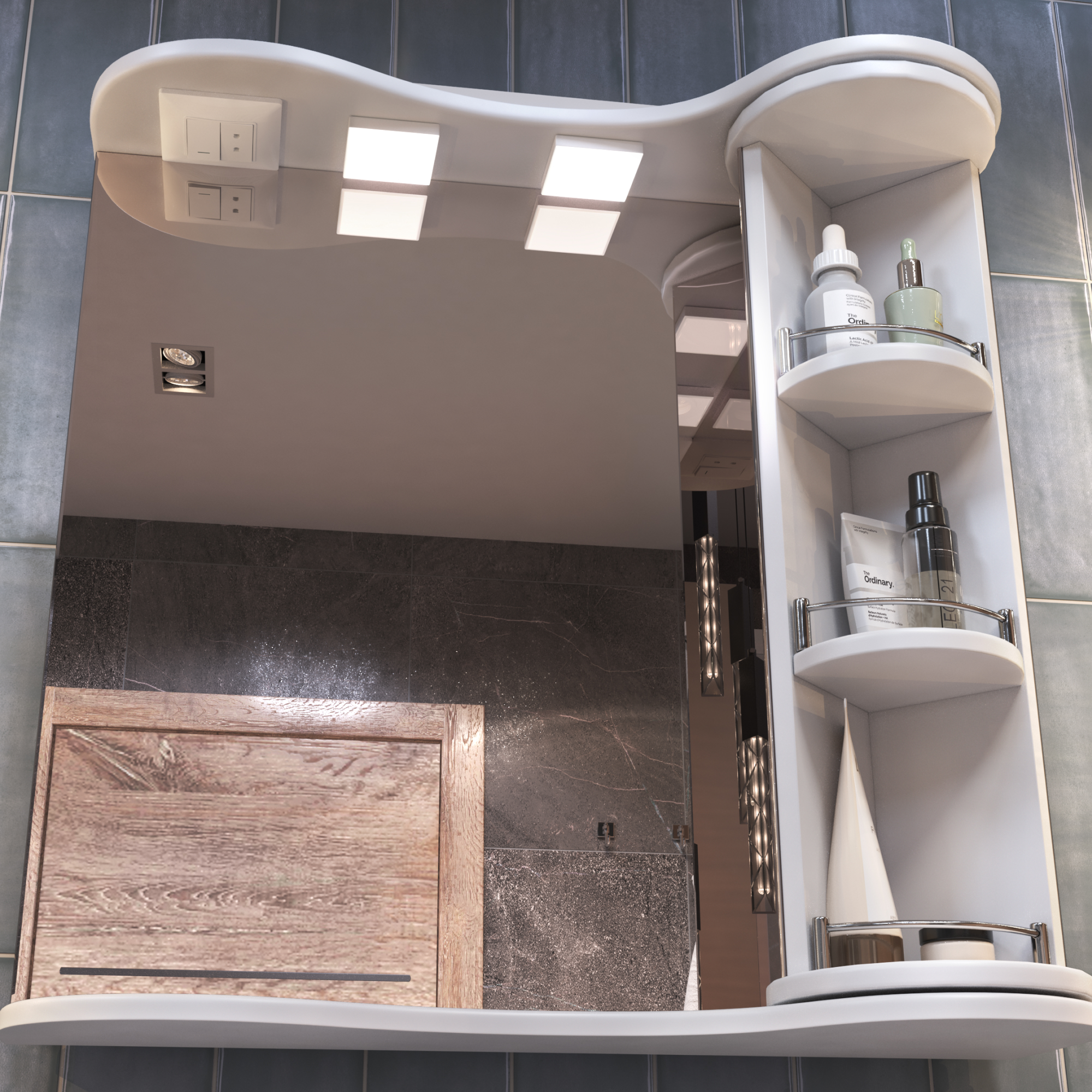 Зеркало с полками VIGO Callao 70 подвесное белый (zsh.CAL.70.El) Зеркало с полками VIGO Callao 70 подвесное белый (zsh.CAL.70.El)