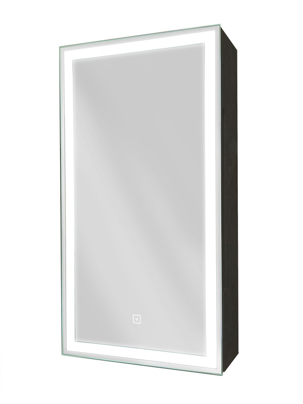 Зеркало-шкаф Mirror Box black Led 350х650 левый