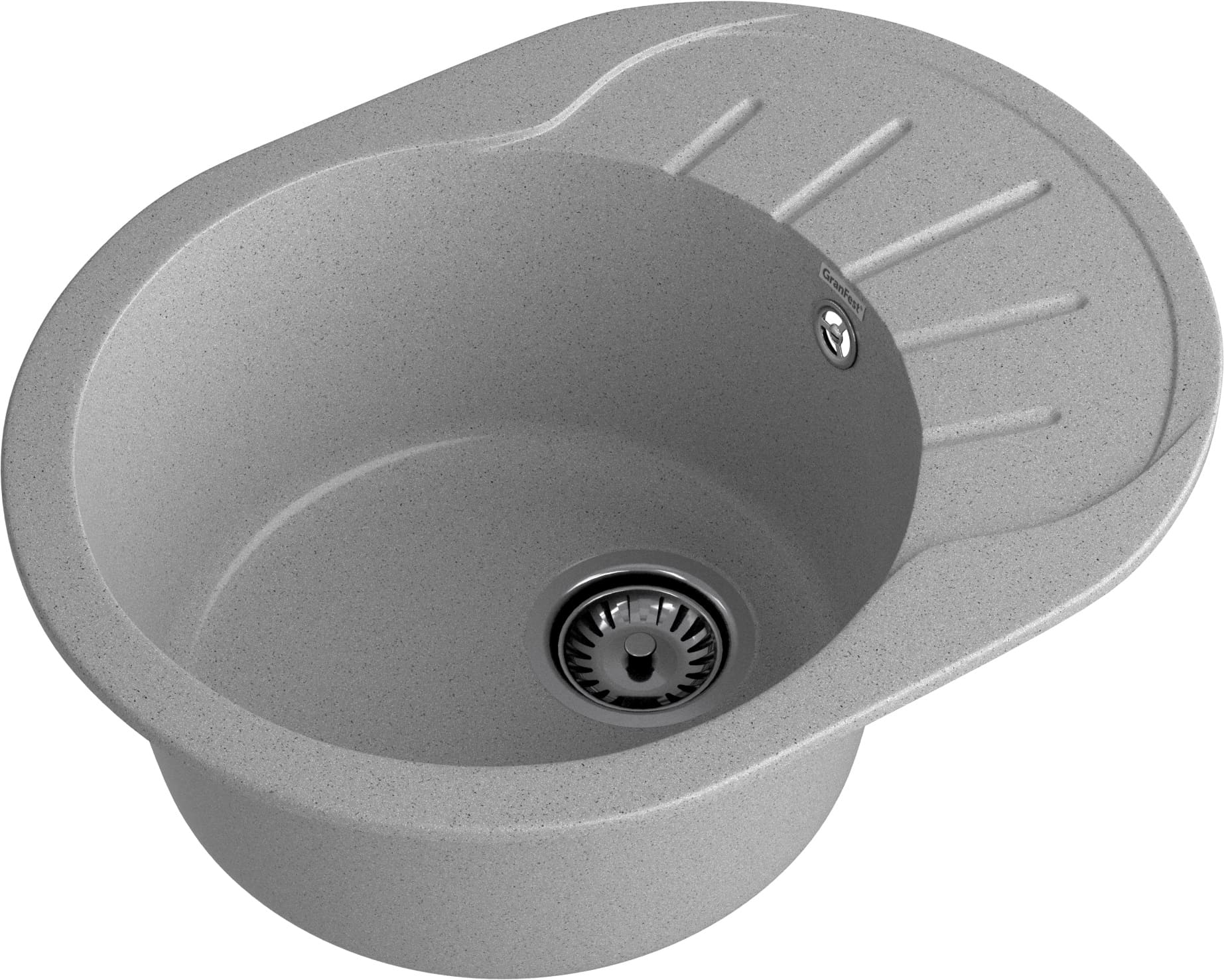 GRANFEST Мойка композит RONDO GF-R--580L  чаша с крылом 579*445мм  серый арт.GF- GRANFEST Мойка композит RONDO GF-R--580L  чаша с крылом 579*445мм  серый арт.GF-