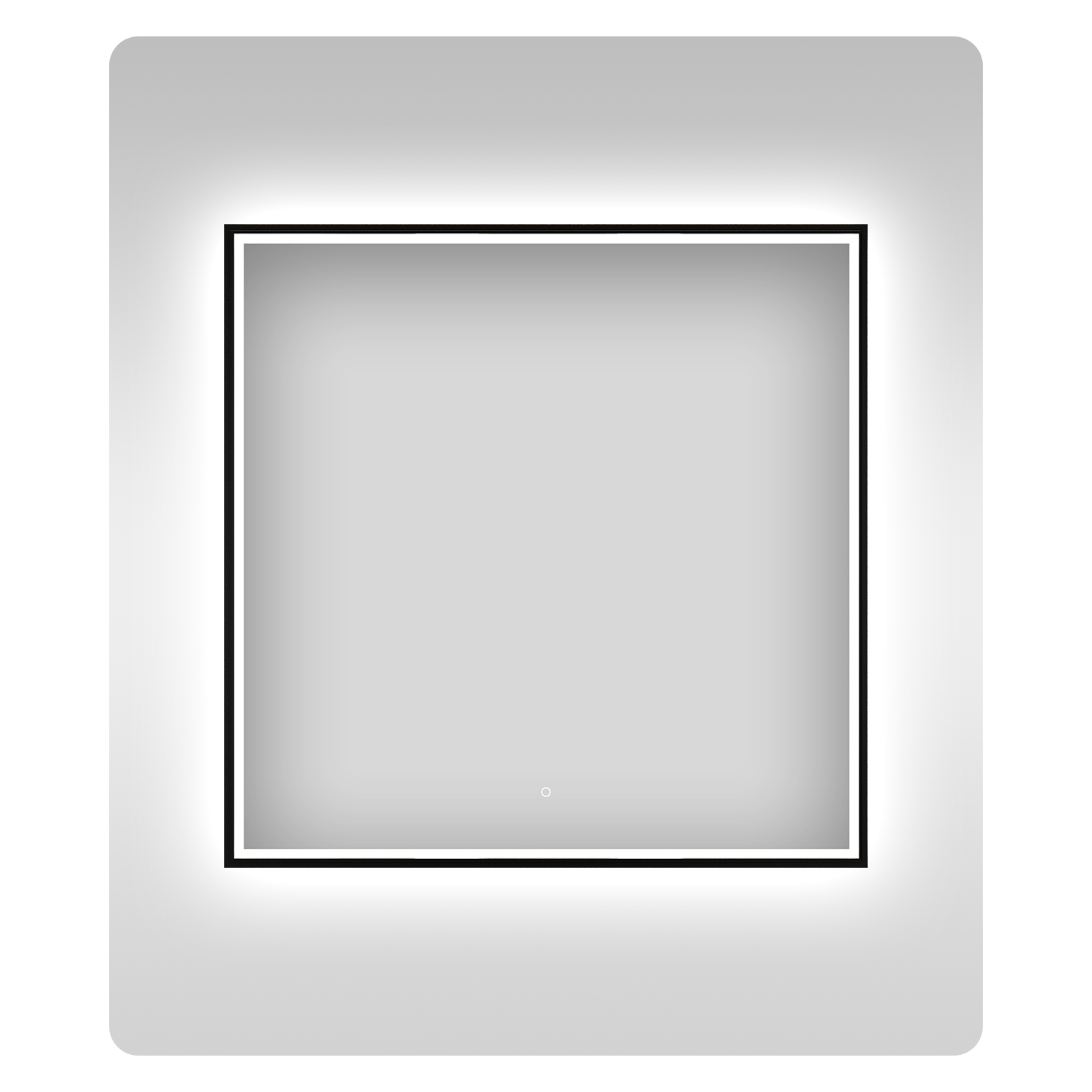 Квадратное зеркало с фронтальной LED-подсветкой, 80 см