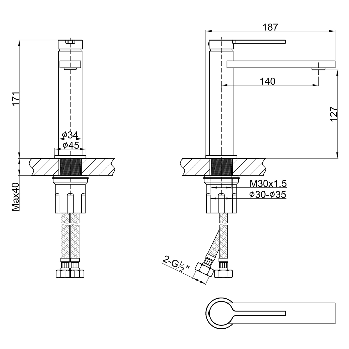 Смеситель Valday LMF-8112B-BL для раковины