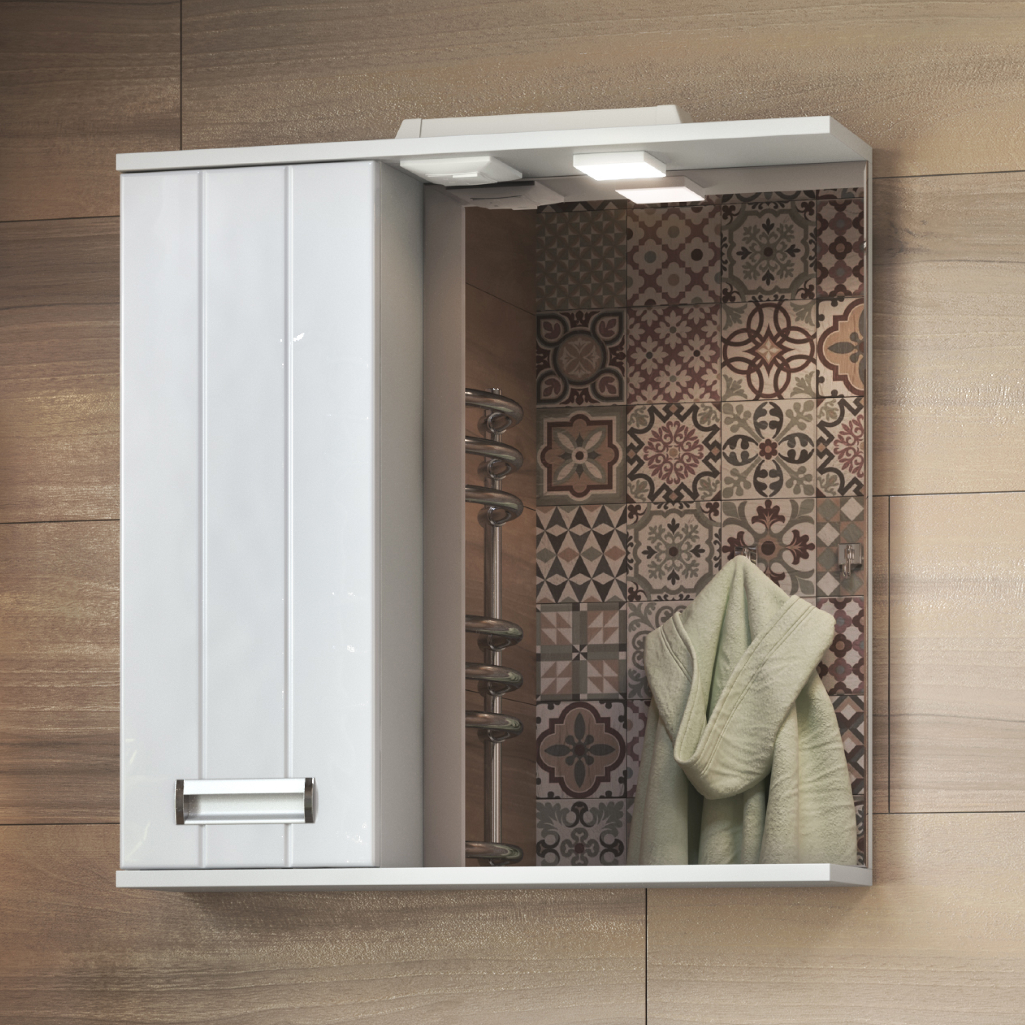 Зеркало со шкафом VIGO Diana 80 подвесное белый (z.DIA.80.L.El) Зеркало со шкафом VIGO Diana 80 подвесное белый (z.DIA.80.L.El)