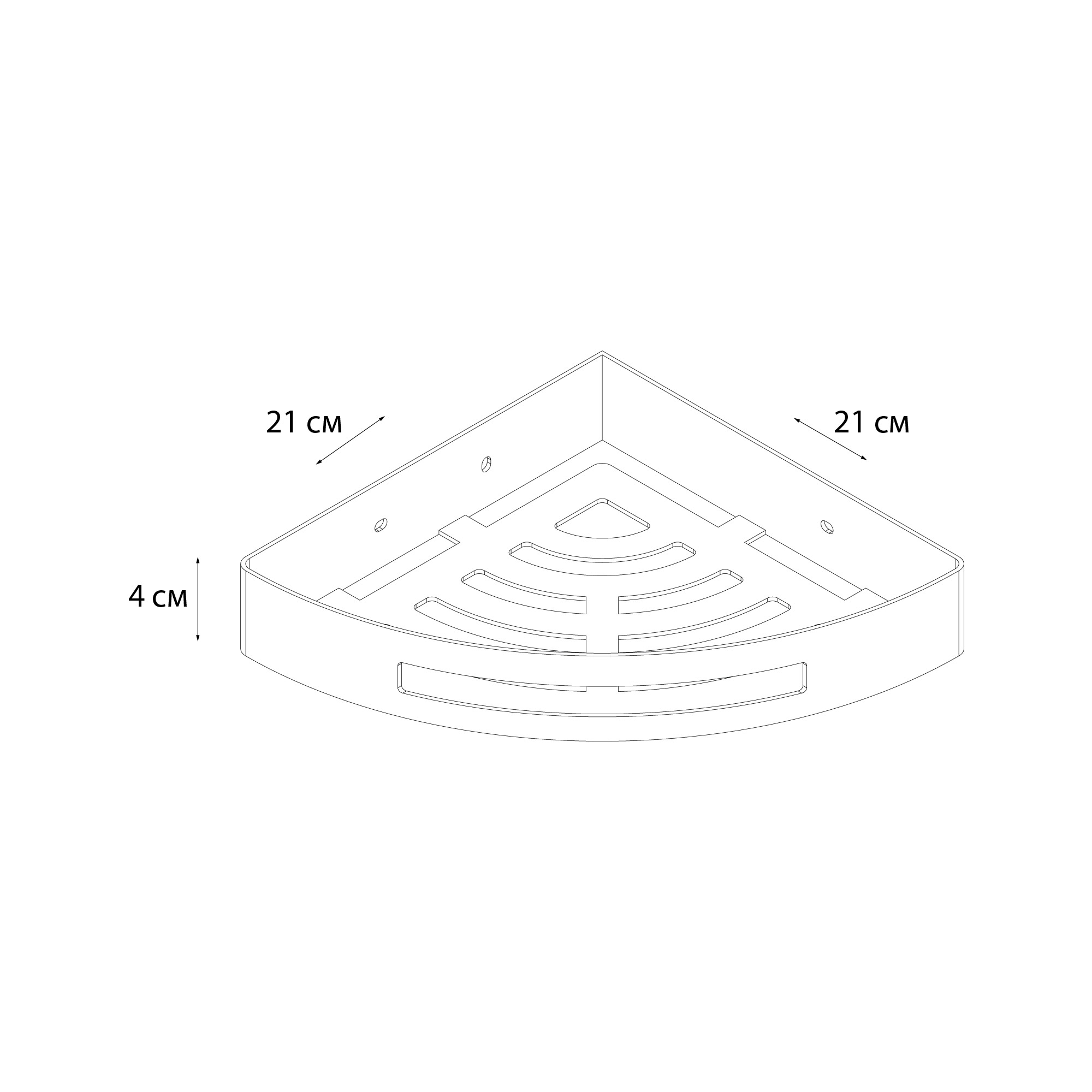 Полка угловая одноэтажная FIXSEN HOTEL графит (FX-31003M)