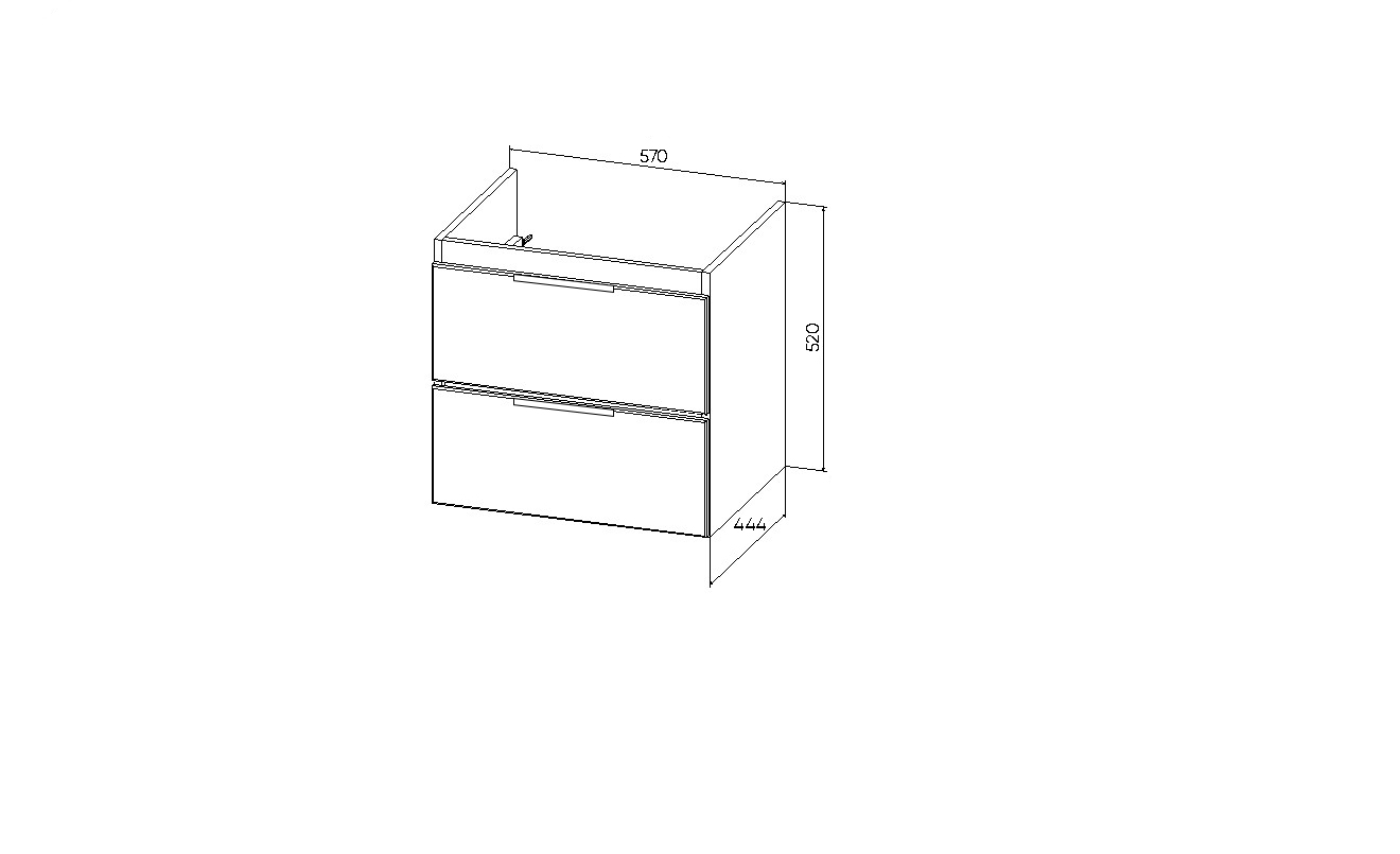Тумба под раковину VIANT БЕРЛИН 60 подвесная белый (VBER60MDBEL-T2YP)