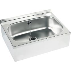 Раковина из нержавеющей стали настенная  прямоугольная  с отверстием от перелива 148х485х364 мм, шт