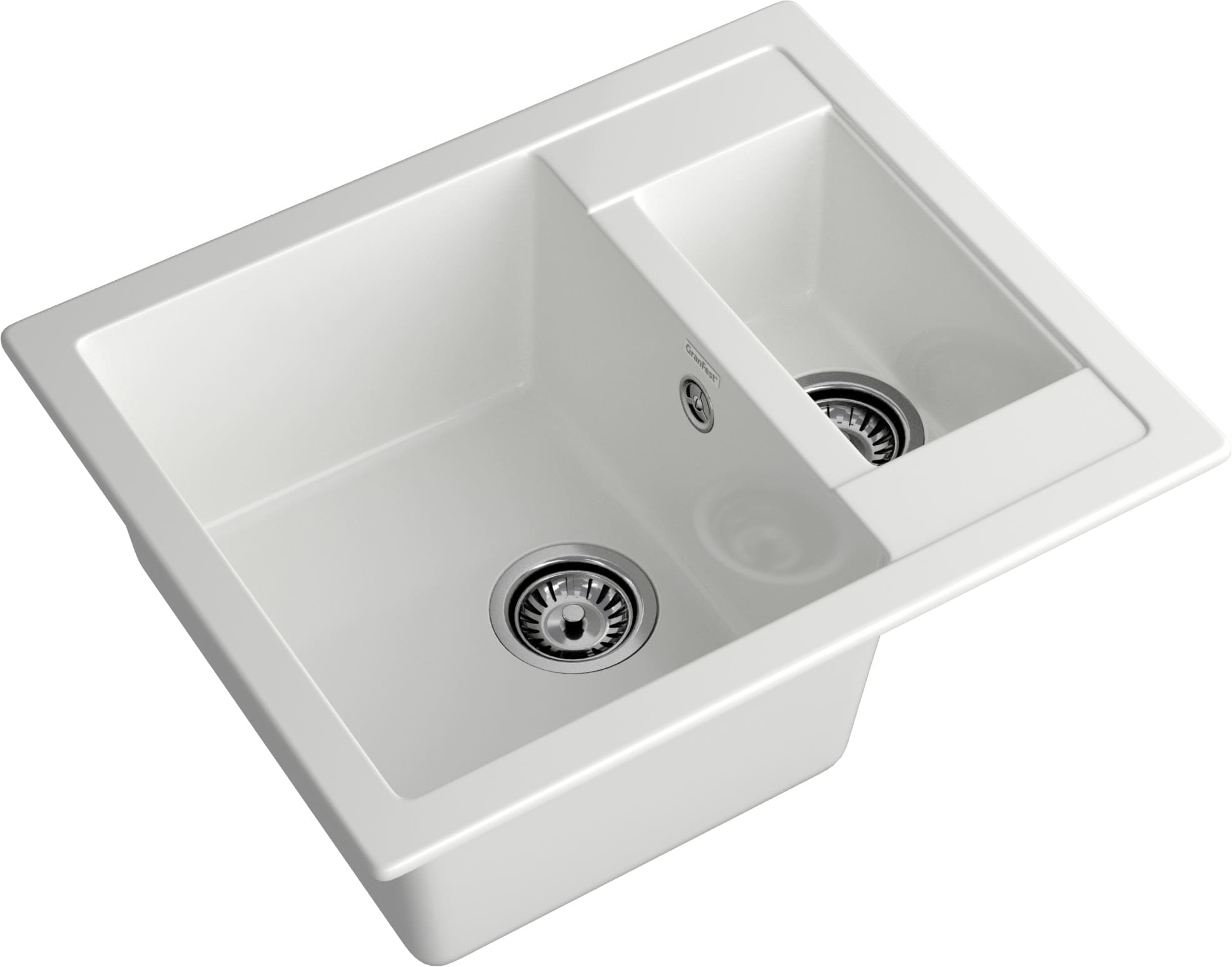 GRANFEST Мойка композит QUADRO GF-Q--610K 1.5-чаши. 610*500мм  иней арт.GF- GRANFEST Мойка композит QUADRO GF-Q--610K 1.5-чаши. 610*500мм  иней арт.GF-