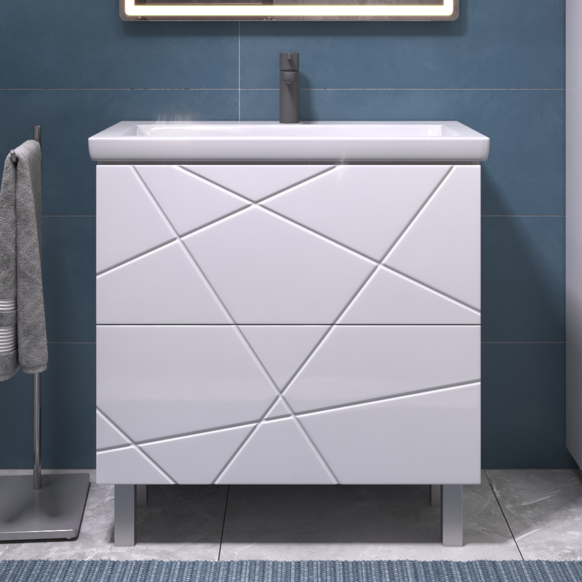 Тумба под раковину VIGO Geometry 80 напольная белый (025)