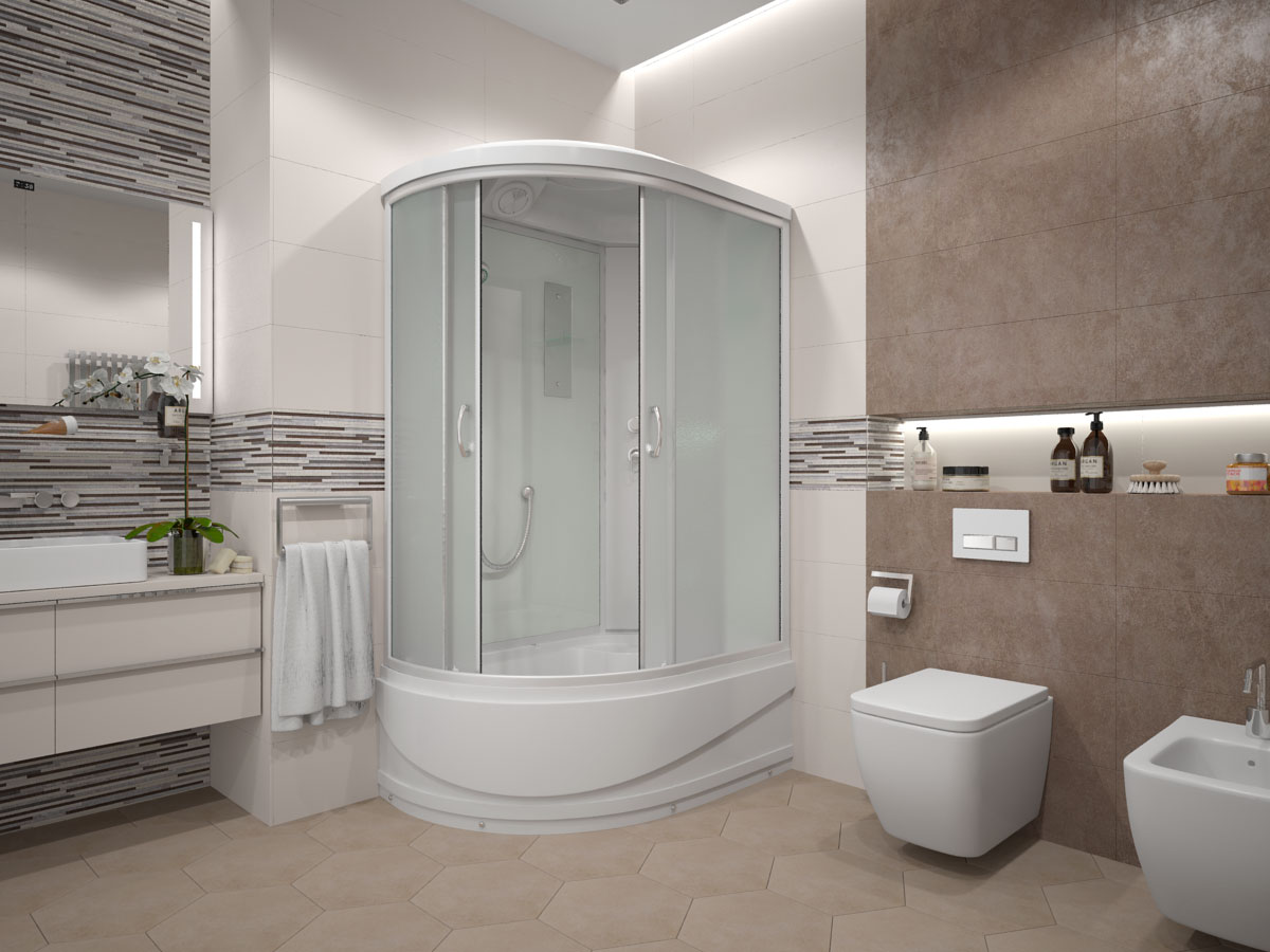 Душевая кабина ERLIT 35 серия ER3512TPL-C3-RUS матовое стекло