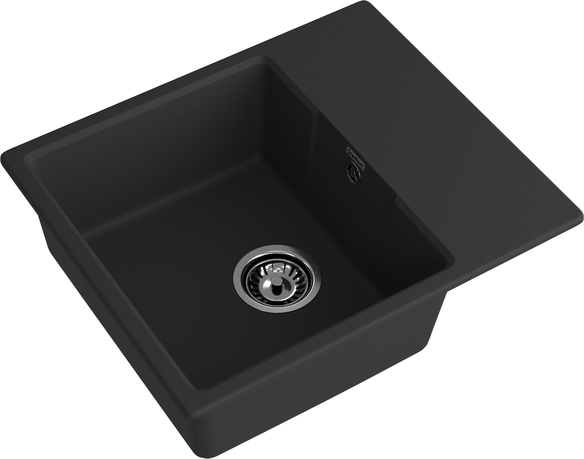 GRANFEST Мойка URBAN 258L 1-чаша+крыло 580*490мм черный арт.GF-UR- GRANFEST Мойка URBAN 258L 1-чаша+крыло 580*490мм черный арт.GF-UR-