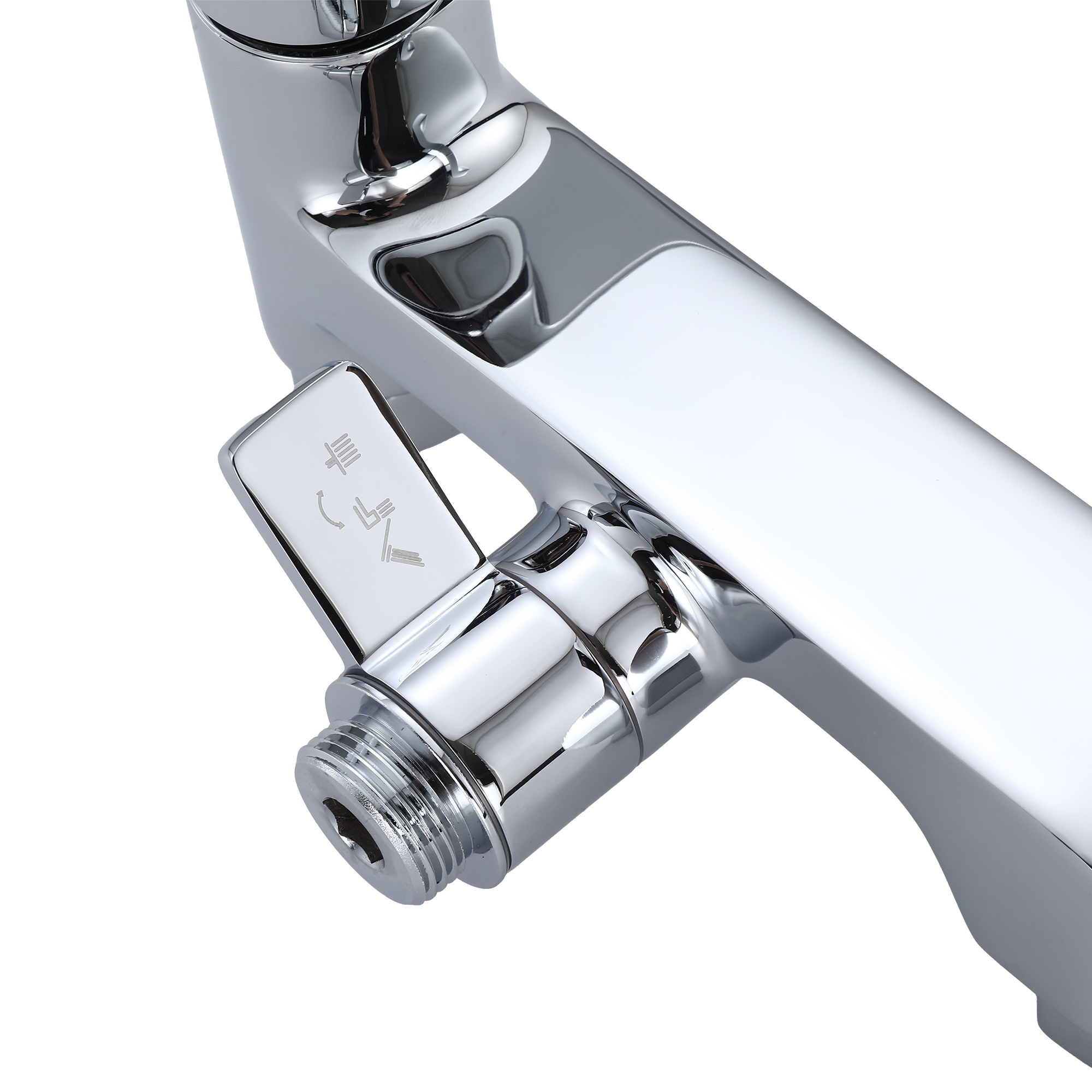 RAIN Смеситель для ванны с душевой стойкой и тропическим душем, хром, TOKITO