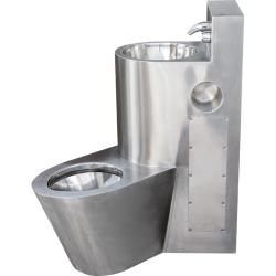 Туалет из нержавеющей стали с умывальником COMBI антивандальный правый настенный, шт Туалет из нержавеющей стали с умывальником COMBI антивандальный правый настенный, шт