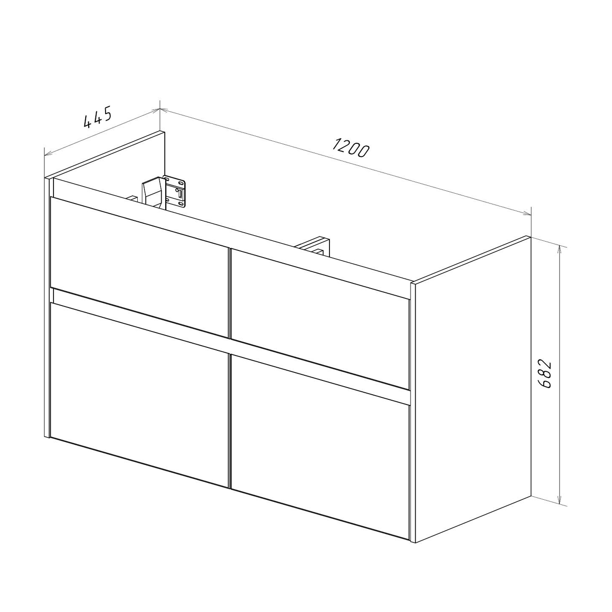 Тумба Lemark COMBI 125 см под 2 раковины, подвесная/напольная,4 ящика, цвет корпуса, фасада: Белый г
