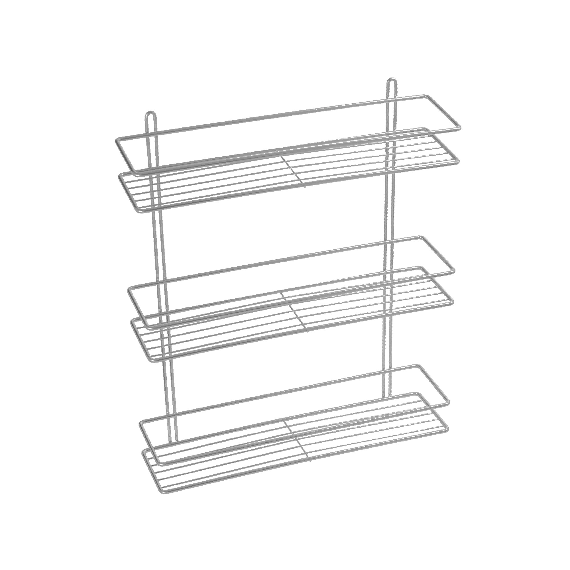 Полка прямая трехтажная серый Fixsen FX-730-3