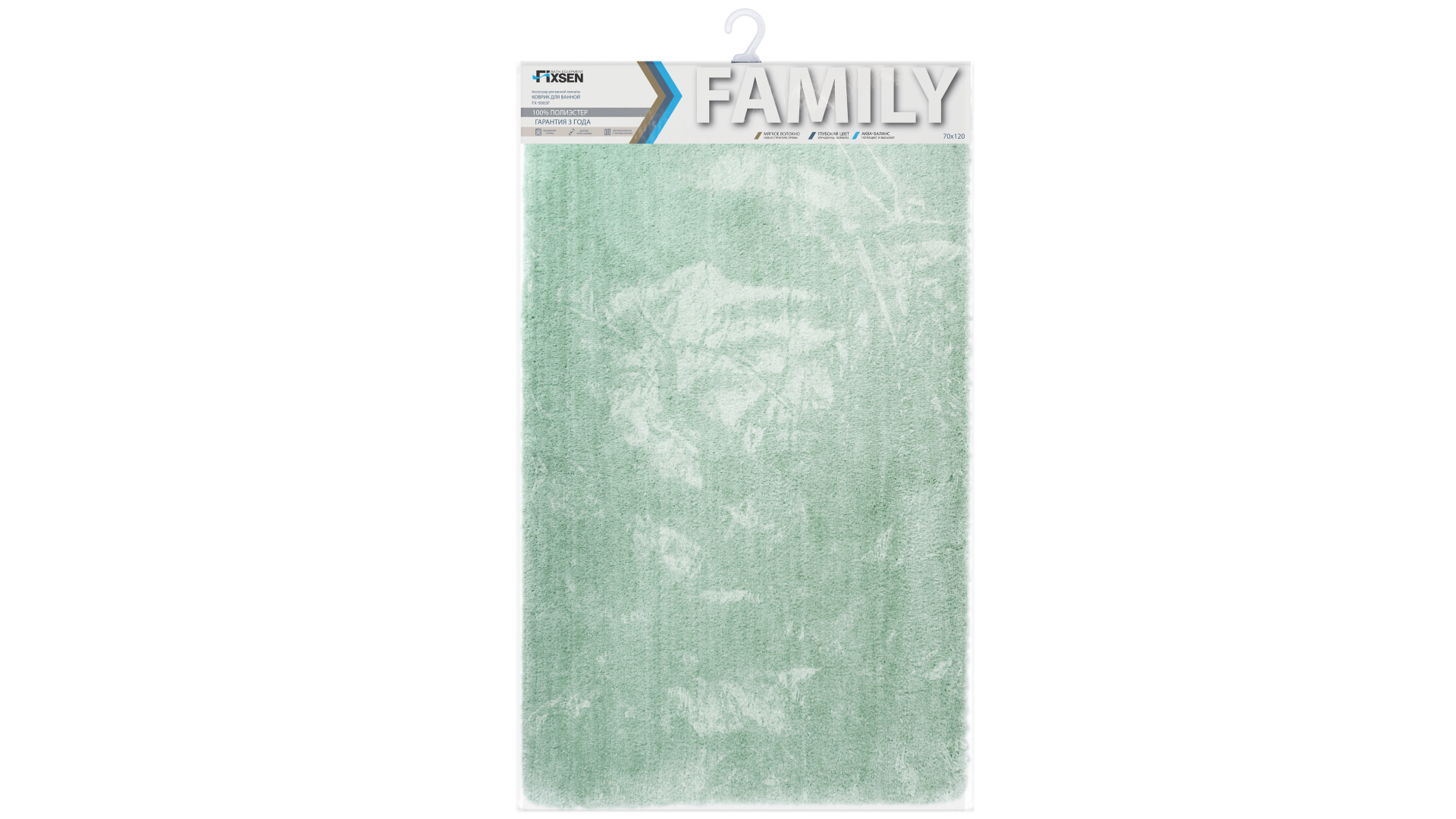 Коврик для ванной Fixsen Family, зеленый, 1-ый (70х120 см) FX-9003F Коврик для ванной Fixsen Family, зеленый, 1-ый (70х120 см) FX-9003F
