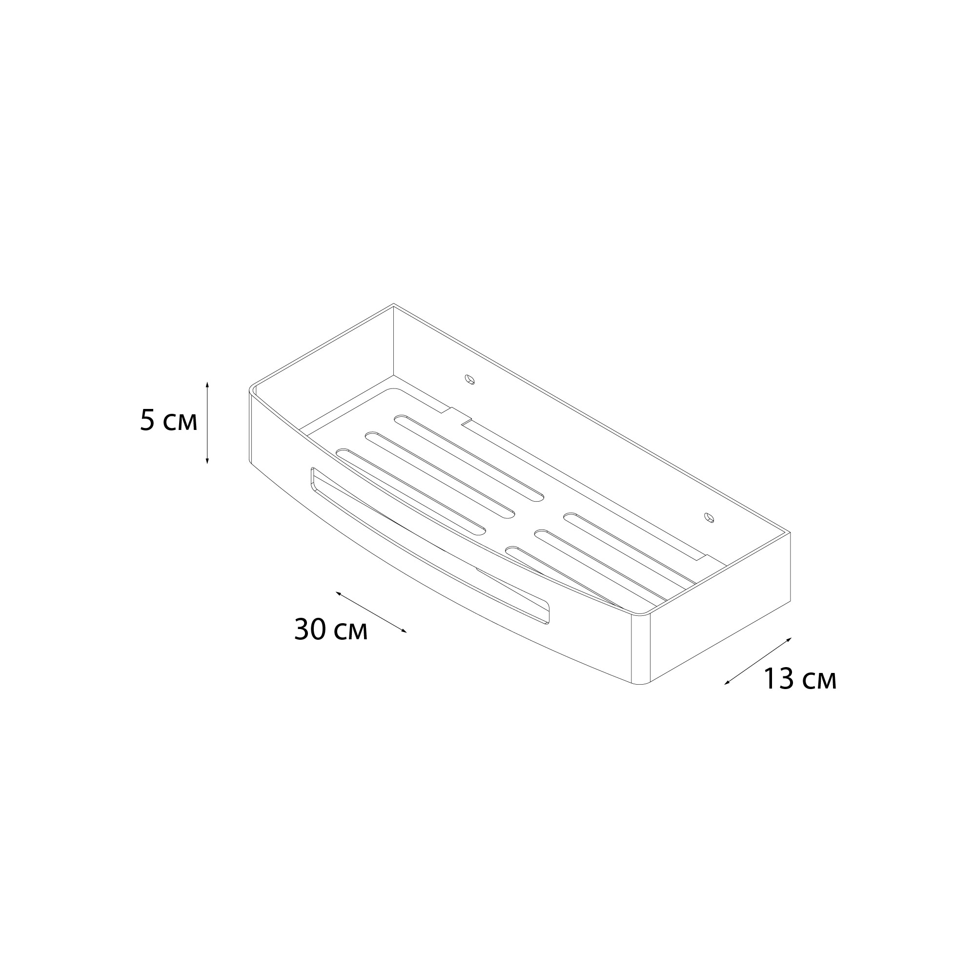 Полка прямоугольная одноэтажная FIXSEN HOTEL графит (FX-31003N)
