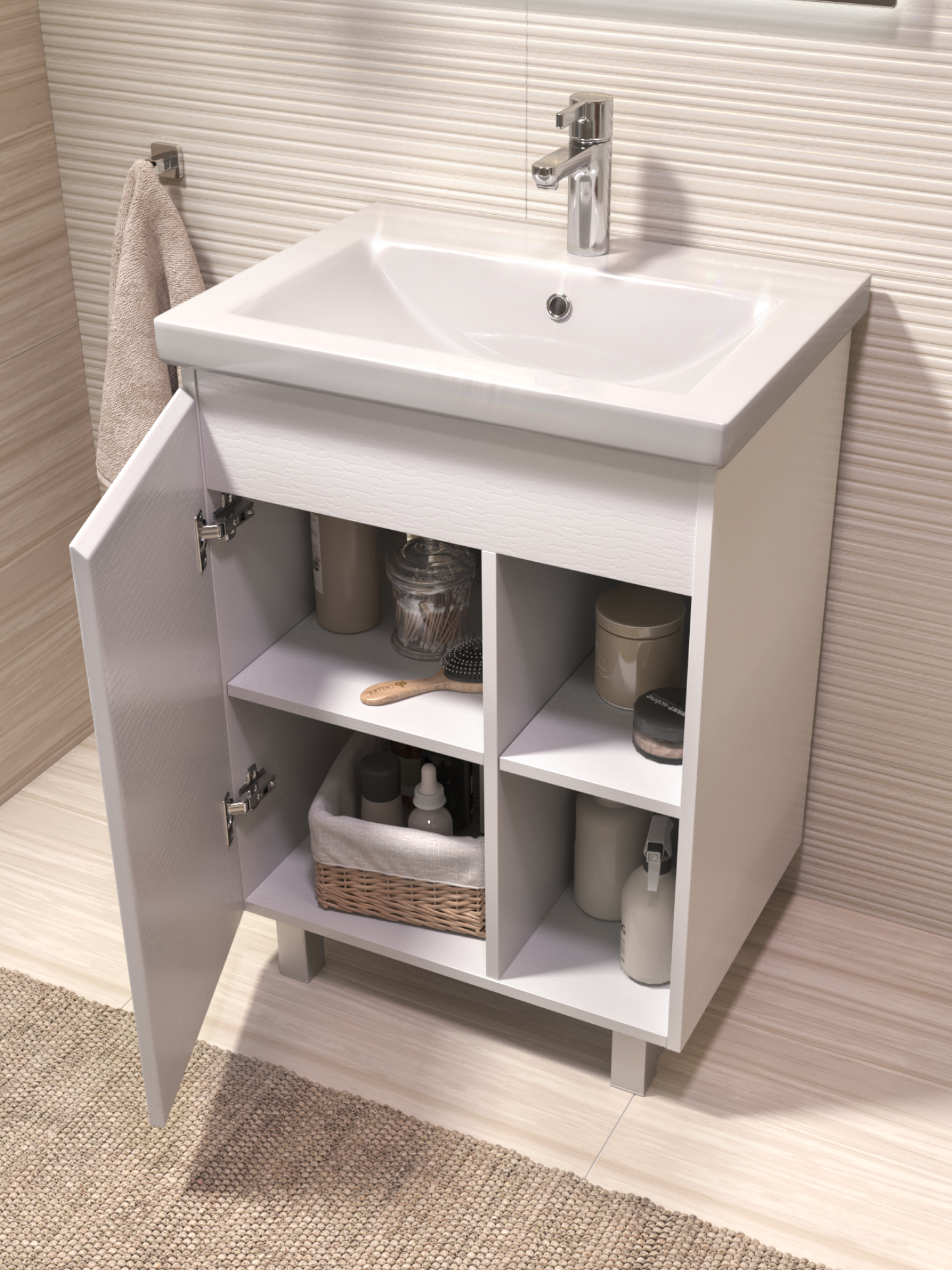 Тумба под раковину VIGO Milos 60 (Como) 316 белый