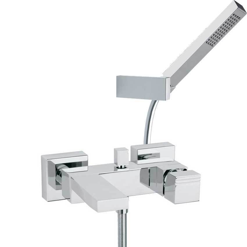 Смеситель для ванны наружнего монтажа однорычажный с душевым коплектом KUATRO 4725MK