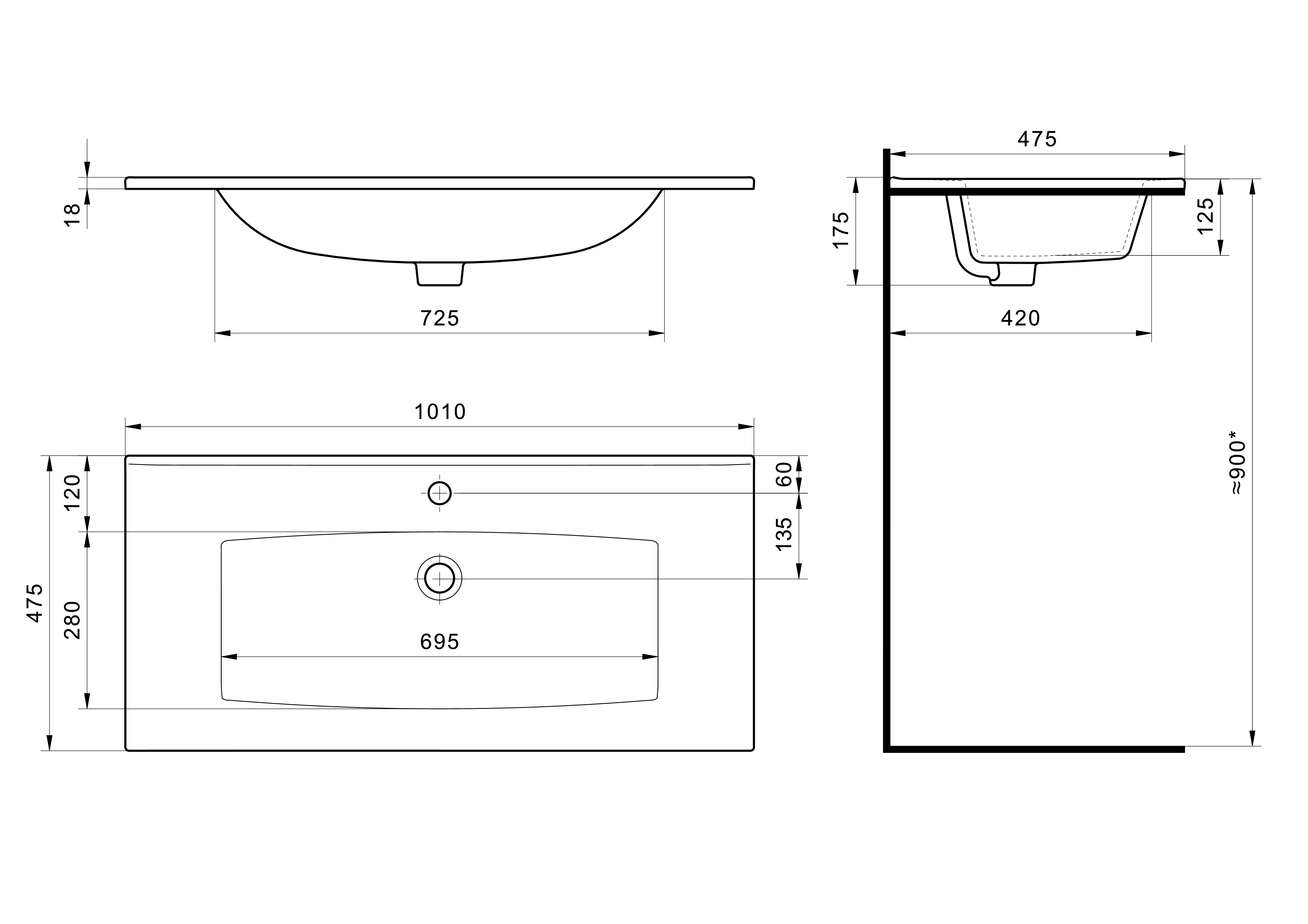 Раковина SANTEK Элина 100 мебельная белый (WH501627) Раковина SANTEK Элина 100 мебельная белый (WH501627)
