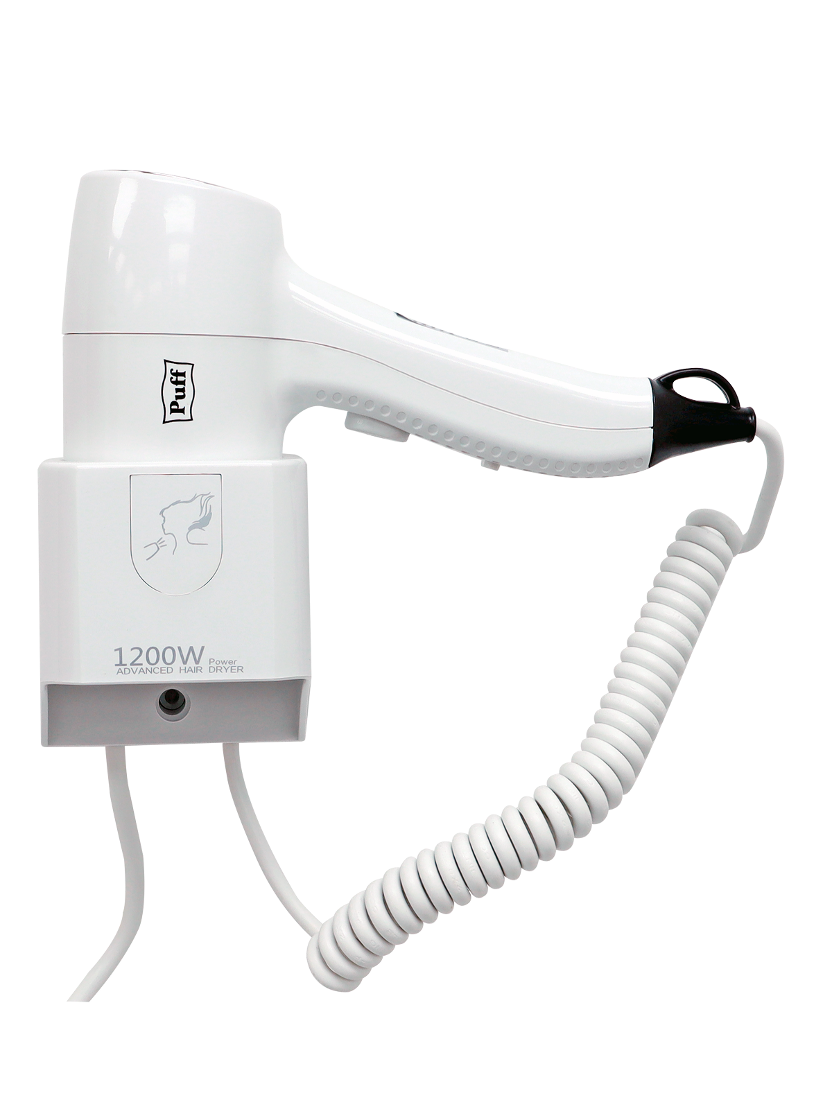 Фен для волос настенный PUFF-1205 белый, 1,2 кВт (1405.035)