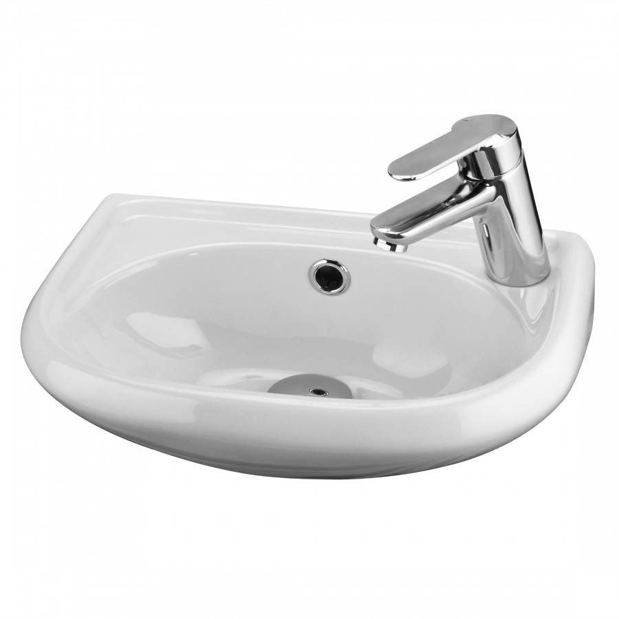 БРИЗ Умывальник мини 40*27(П), хром.кольцо, с крепл. САНТЕК БРИЗ Умывальник мини 40*27(П), хром.кольцо, с крепл. САНТЕК