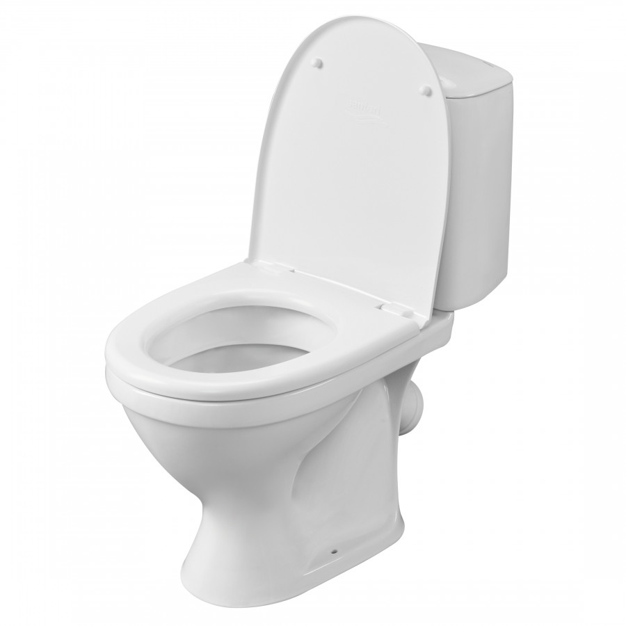 Унитаз-компакт "Соната" (комфорт) косой выпуск, с 2-режимной кнопочной арматурой и сиденьем SC Унитаз-компакт "Соната" (комфорт) косой выпуск, с 2-режимной кнопочной арматурой и сиденьем SC