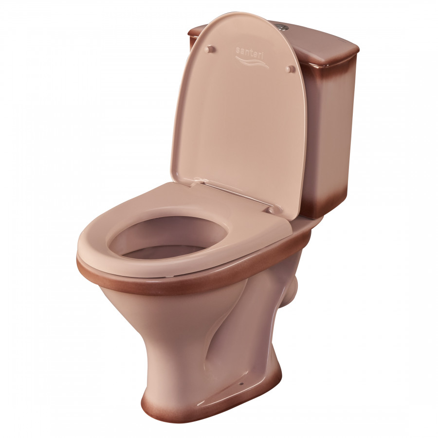 Унитаз-компакт "Вест" наклонный выпуск, с кнопочной арматурой и сиденьем, бежевый. SANTERI Унитаз-компакт "Вест" наклонный выпуск, с кнопочной арматурой и сиденьем, бежевый. SANTERI