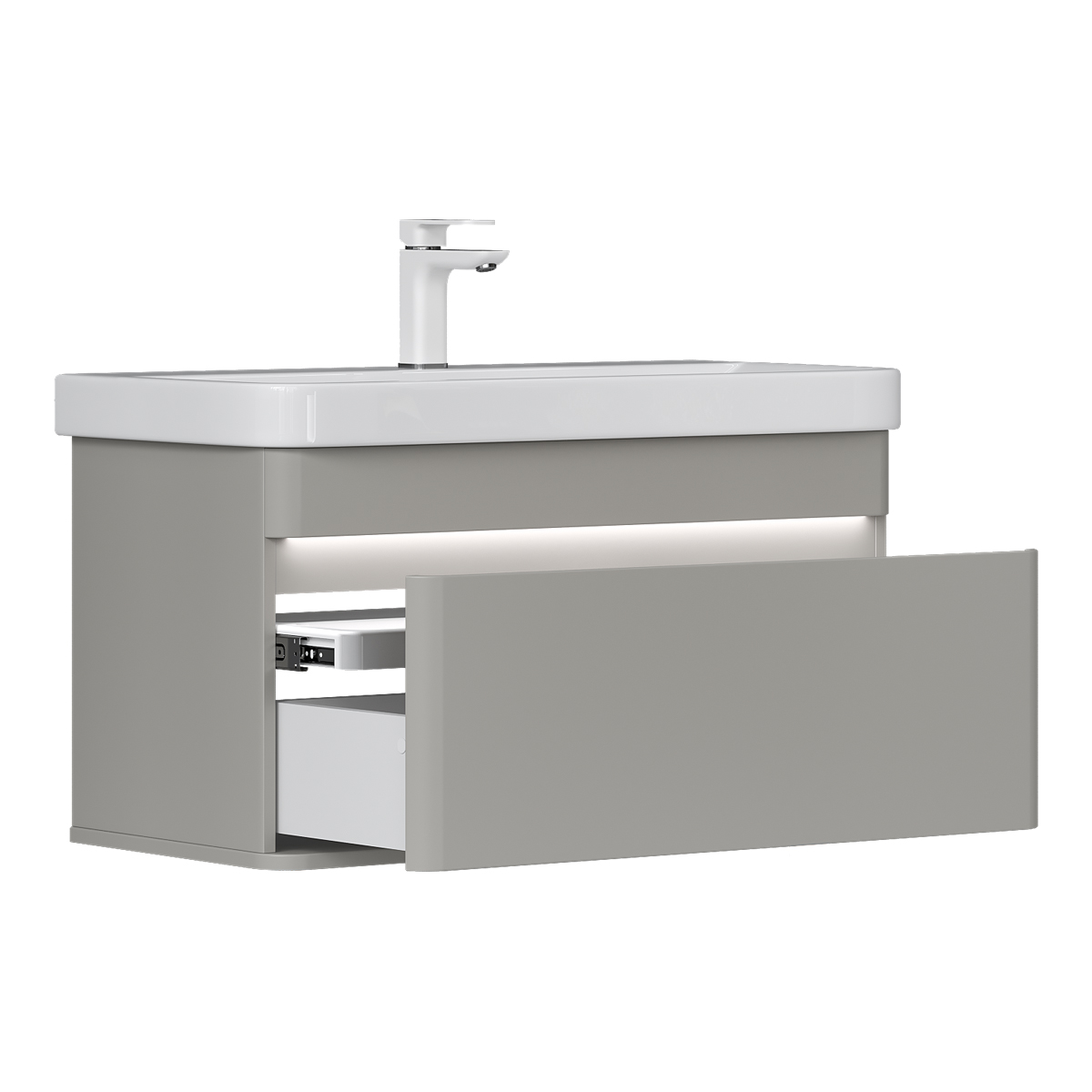 Тумба EQUIL Elegante 80 подвесная 1 ящ. амарок/белый (под раковину 9595-80) Тумба EQUIL Elegante 80 подвесная 1 ящ. амарок/белый (под раковину 9595-80)