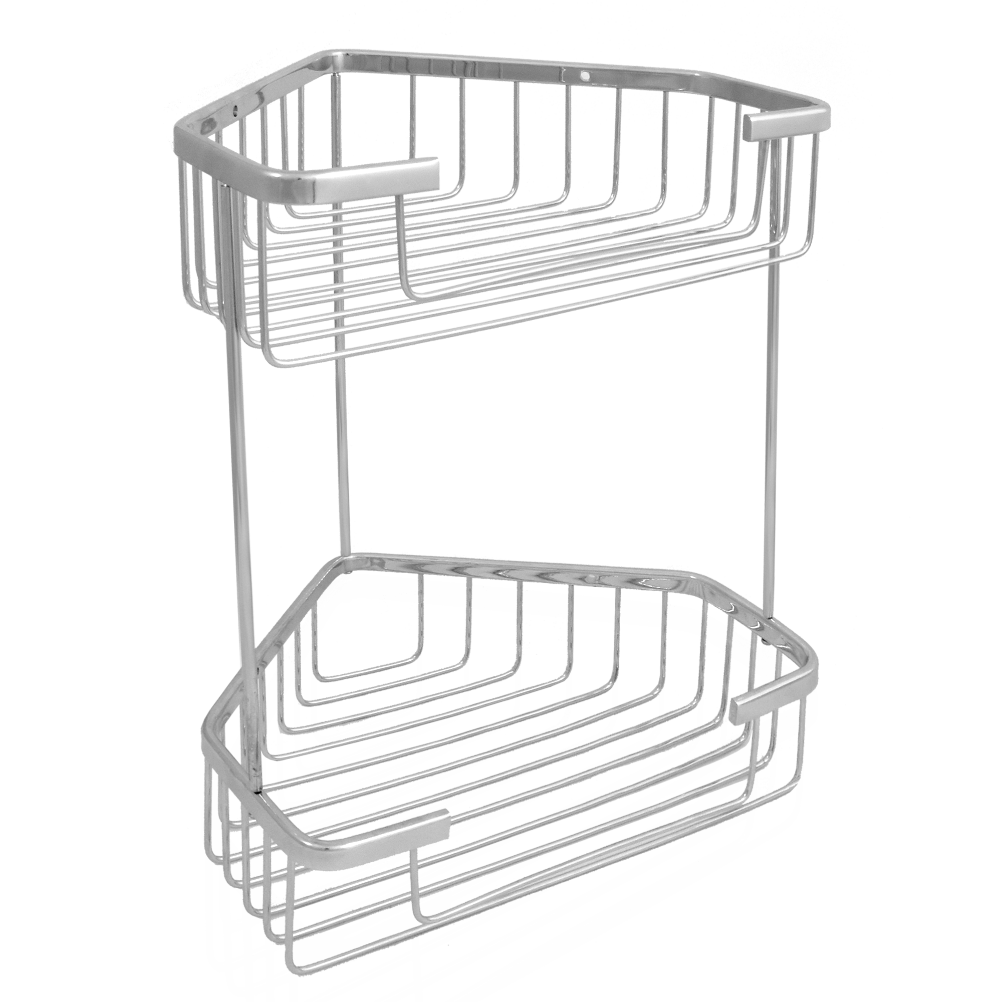 Полка двойная угловая решетчатая «Solinne», 11084, хром, Коллекция Base