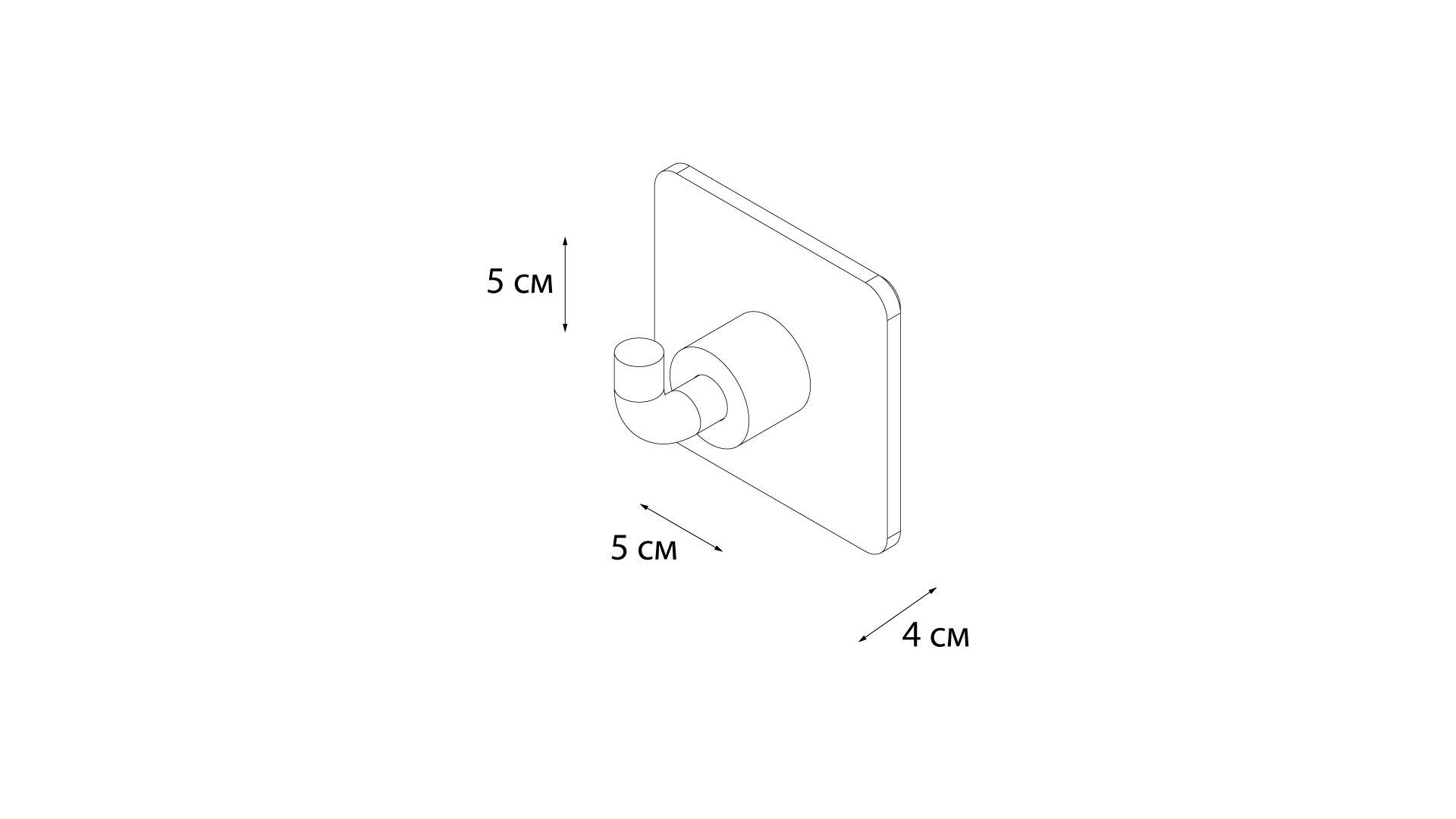 Крючок одинарный FIXSEN Square (FX-93105) Крючок одинарный FIXSEN Square (FX-93105)