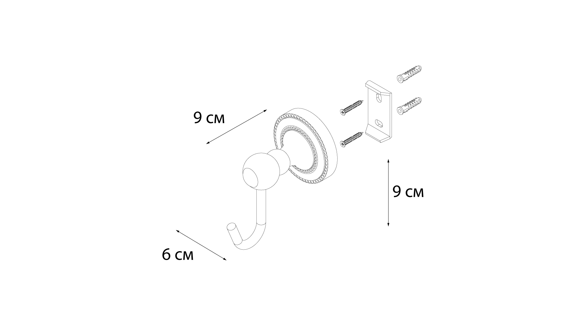 Крючок одинарный FIXSEN Style (FX-41105) Крючок одинарный FIXSEN Style (FX-41105)