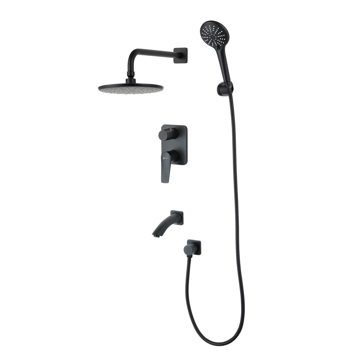 Bronx Смеситель для ванны и душа, излив162мм  встраивамемый,р/ОД, черный, LM, LM3722BL