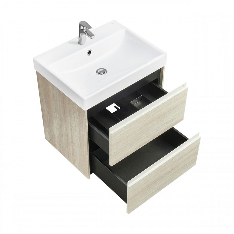 ONA Модуль для раковины 600 мм, 585x450x565 мм, с 2 ящиками, светлый дуб, ROCA