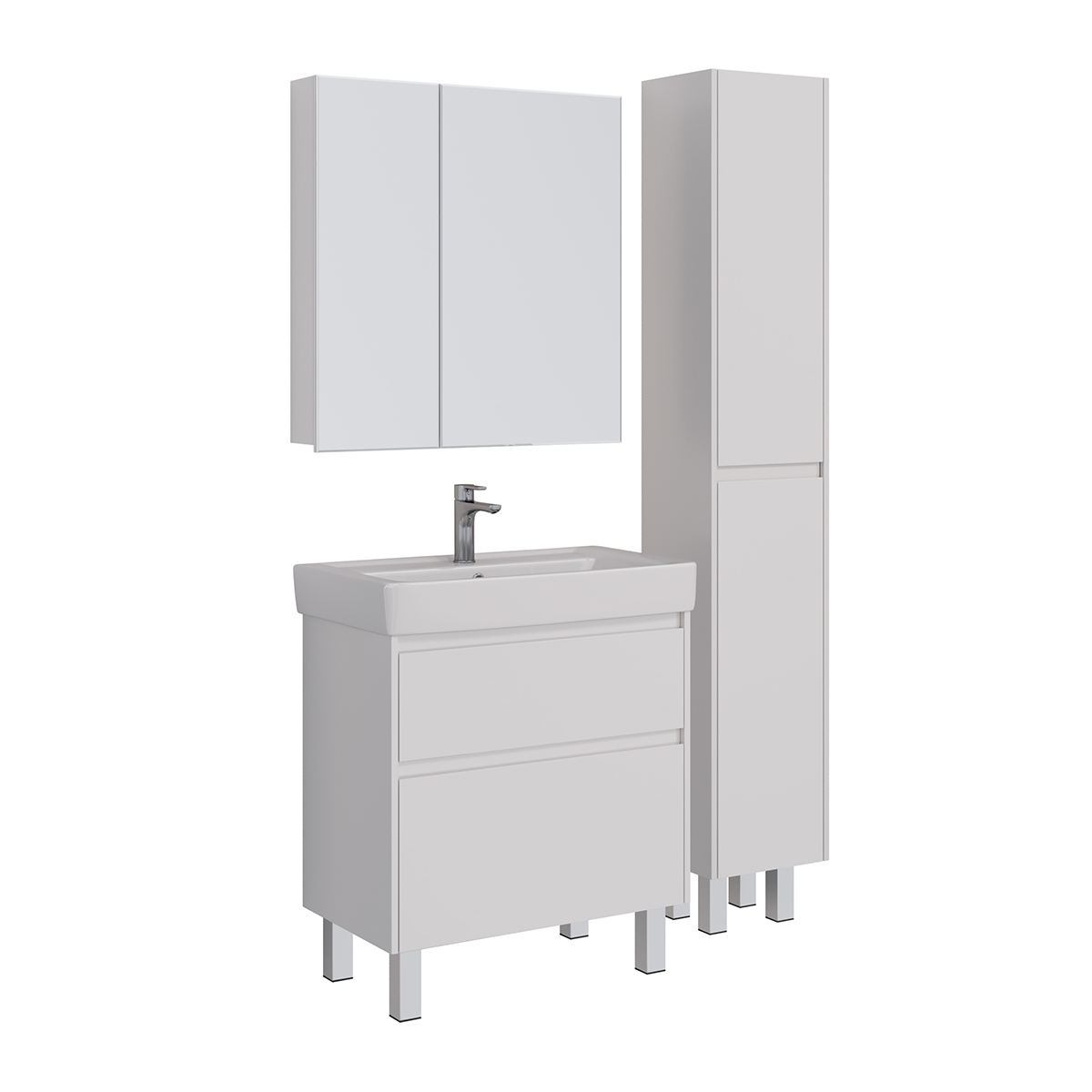 Шкаф зеркальный Lemark UNIVERSAL 80х80 см 2-х дверный, цвет корпуса: Белый глянец Шкаф зеркальный Lemark UNIVERSAL 80х80 см 2-х дверный, цвет корпуса: Белый глянец