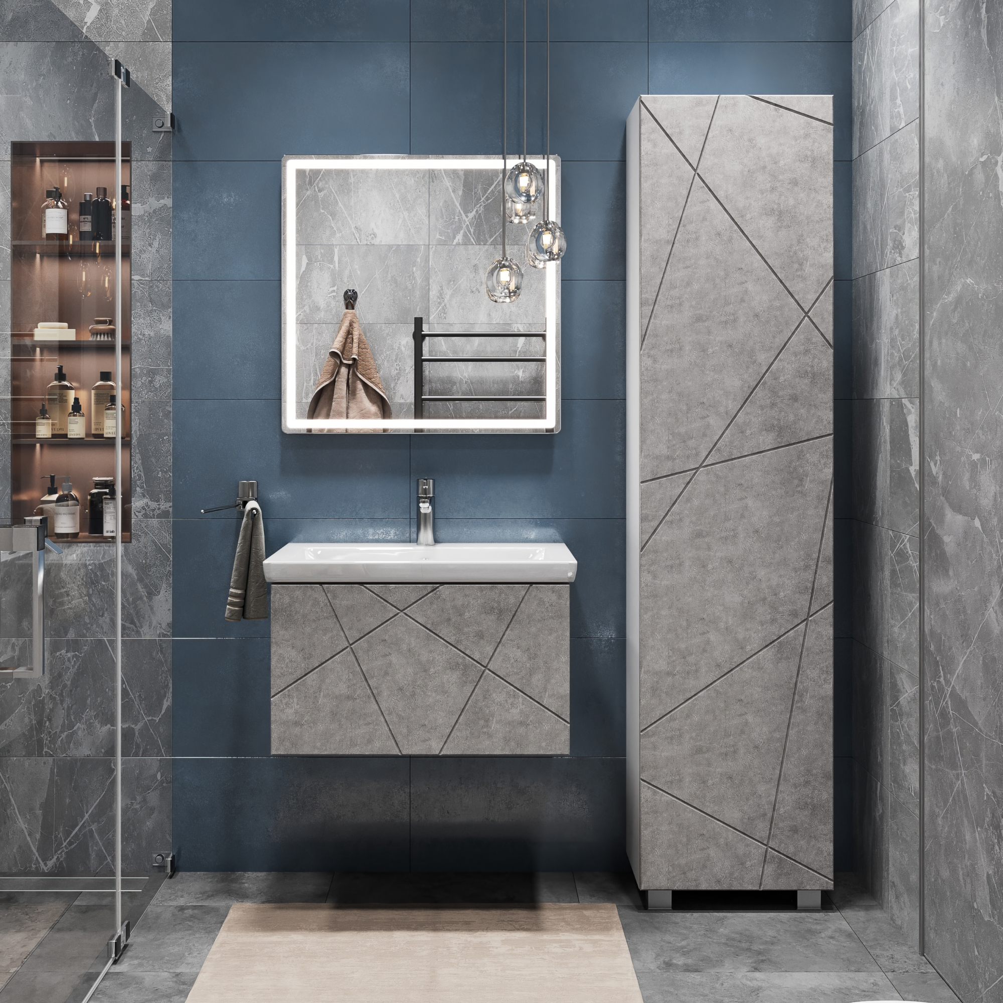 Тумба под раковину VIGO Geometry 60 подвесная бетон (033 бетон)