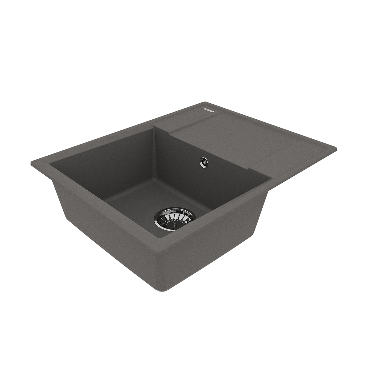 Кухонная мойка Lemark IMANDRA 640 врезная прямоугольная с крылом из кварцгранита, Серый шёлк Кухонная мойка Lemark IMANDRA 640 врезная прямоугольная с крылом из кварцгранита, Серый шёлк