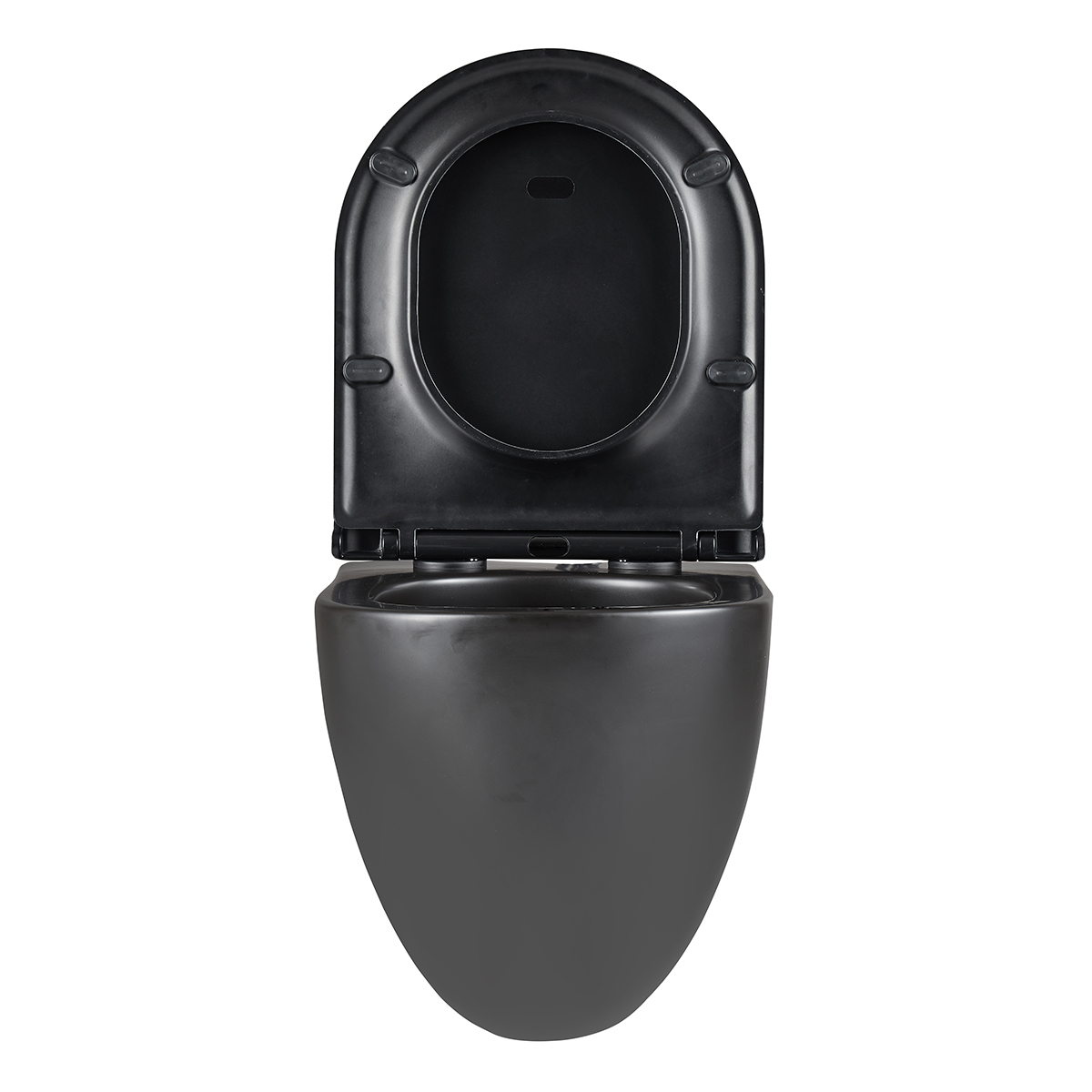 GLAZER BLACK MATT Унитаз подвесной безободковый с сиденьем микролифт,черный, LM, 9612004