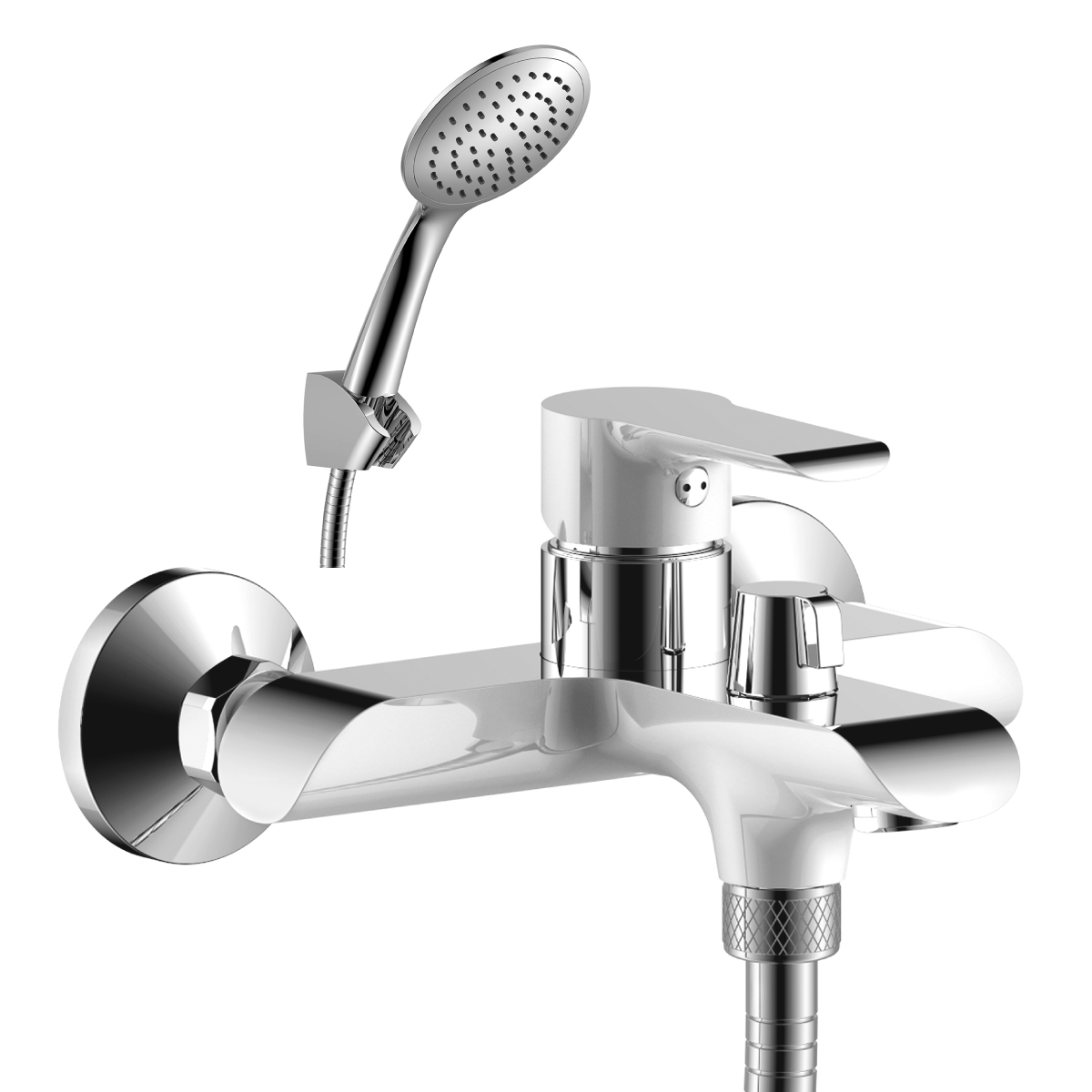 W35 Смеситель для ванны, монолитный излив 189мм, р/ОД, хром/белый, ROS, W35-31